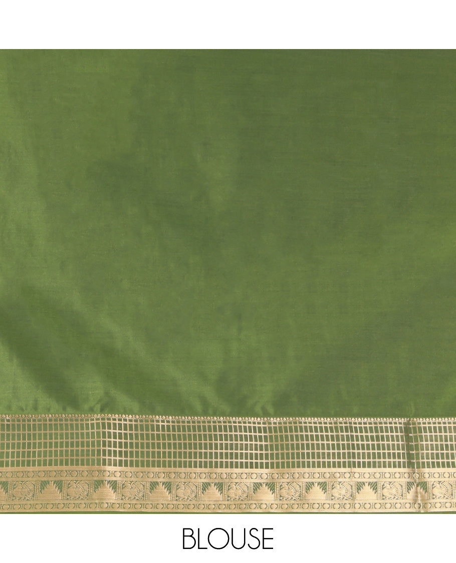 Green Paisley Design Budget Silk Saree