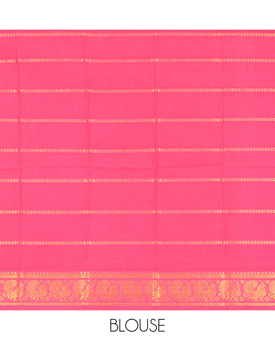 Yellow Plain Sungudi Cotton Saree