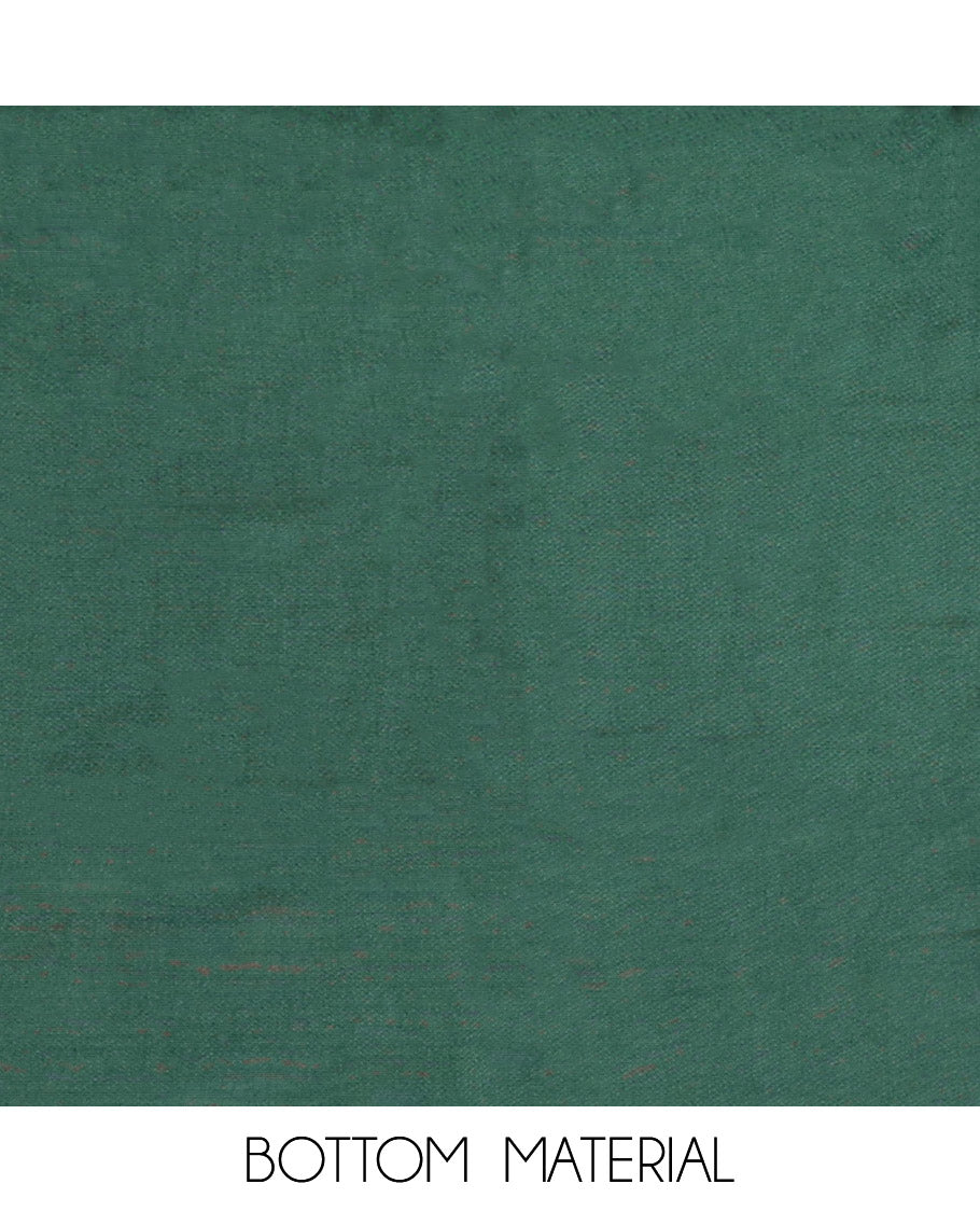 Pale Green Cotton Material Churidar Set, Delicately Designed with Sequined Thread Neck Work Top, a Contrast Plain Bottom, and Thread Dupatta