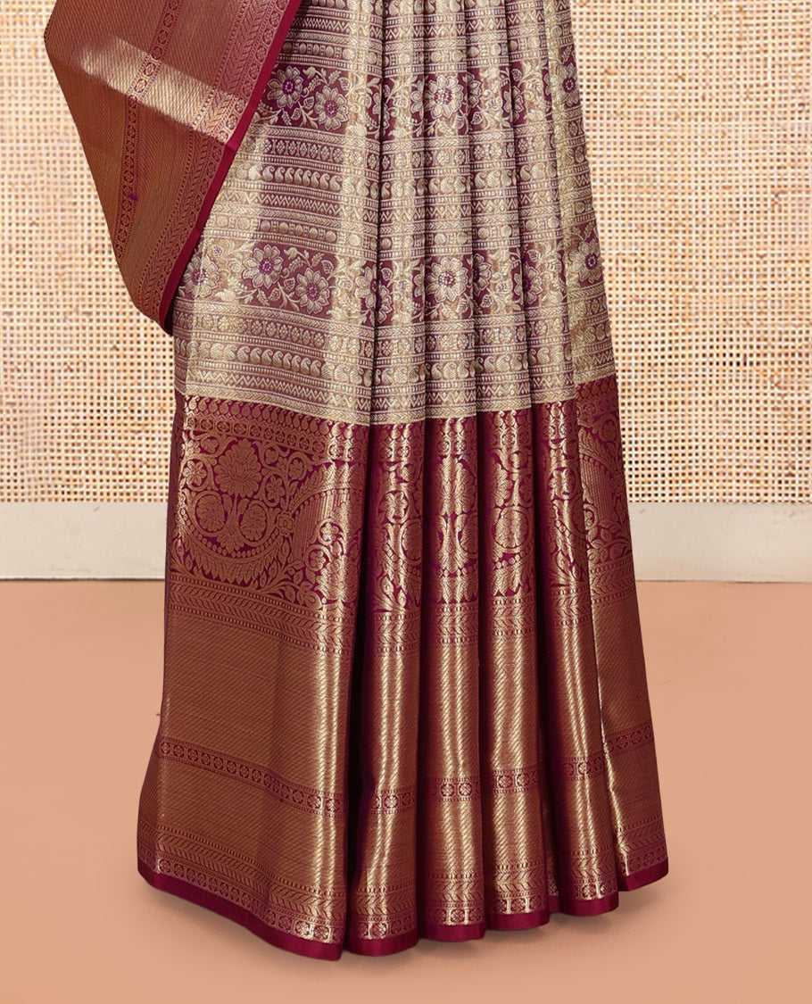 Purple Kanchipuram Tissue Silk Saree