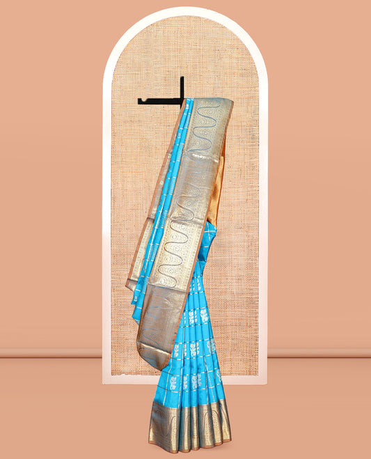 Blue Venkatagiri Silk Saree