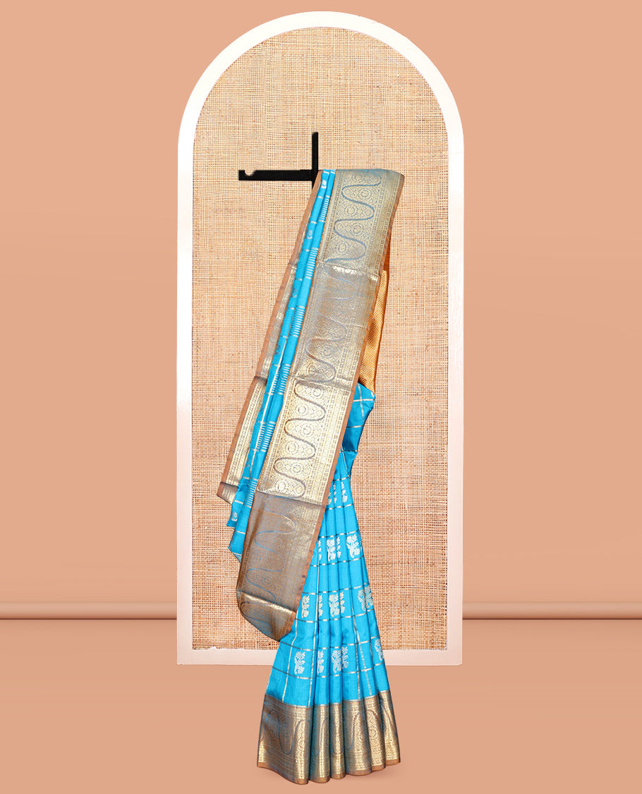 Blue Venkatagiri Silk Saree