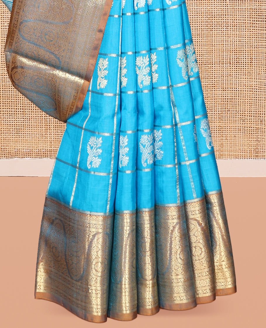Blue Venkatagiri Silk Saree