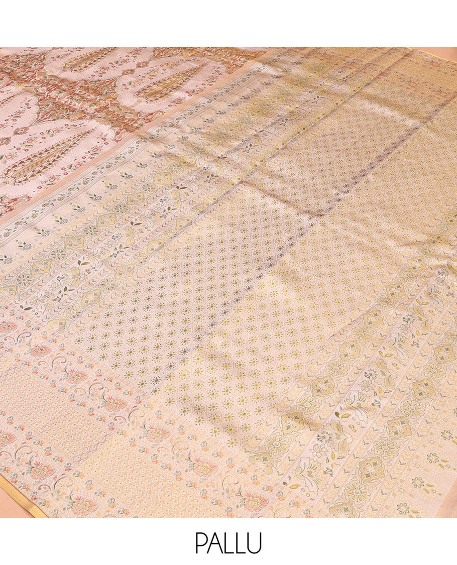 Off-White Kanchipuram Tissue Silk Saree