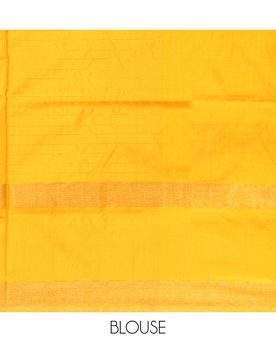 Green Checked Uppada Silk Saree, Complemented by Contrast Zari Border, Zari Woven Pallu, and a Contrast Blouse