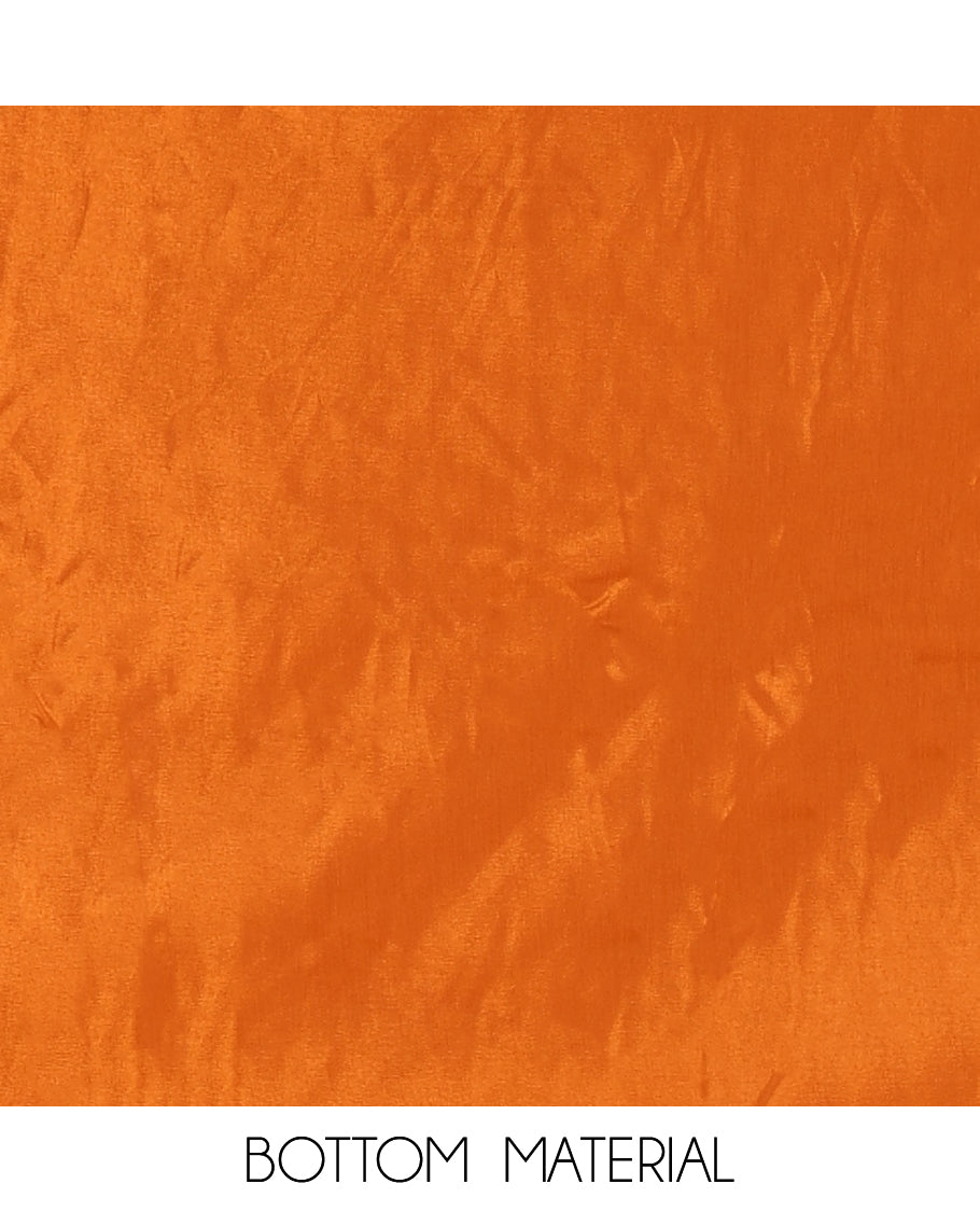 Chikku-Rust Semi-Tussar Material Chudiddar, Buttas and Neck Work Top, Contrast Bottom, Buttas Dupatta