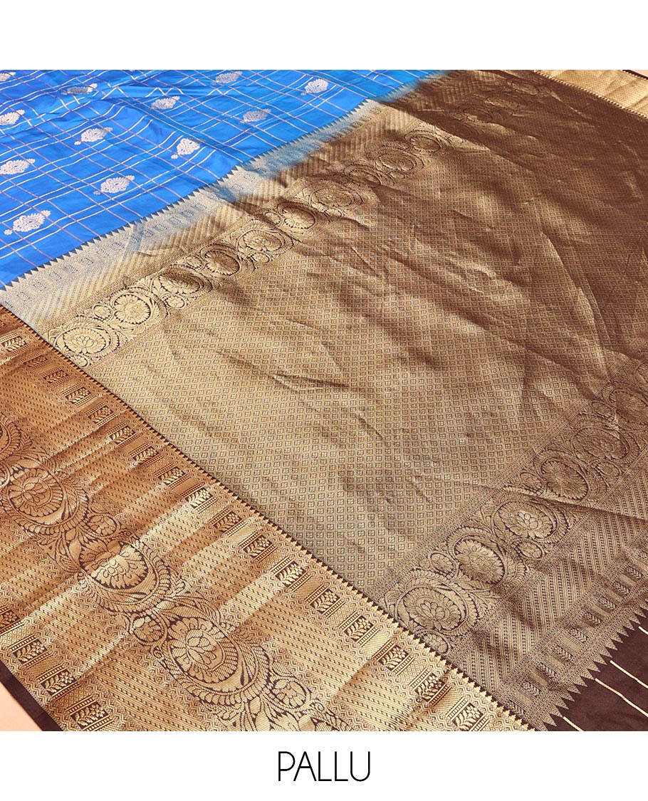 Blue and Brown Vasundhara Silk Saree