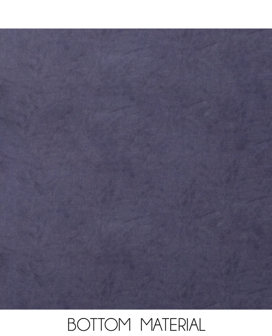 Navy Blue Material Chudidhar Set, Detailed with Ajrakh Patch Work and Mirror Work Vichitra Silk Top, Plain Santoon Bottom, and Chinon Silk Dupatta Featuring Intricate Ajrakh Prints