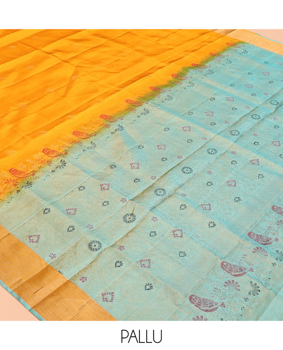 Yellow Mayuri Soft Silk Saree