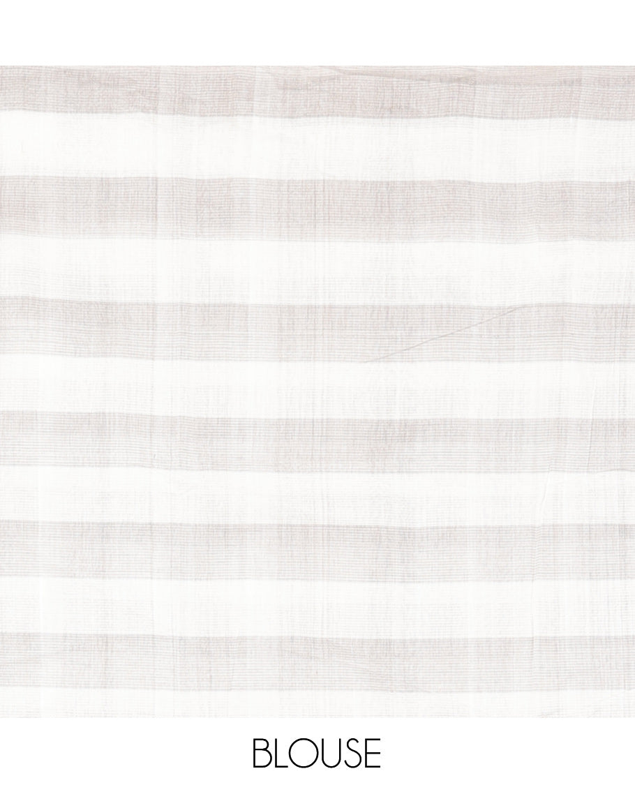 Borderless Grey-White Mangalagiri Cotton Saree