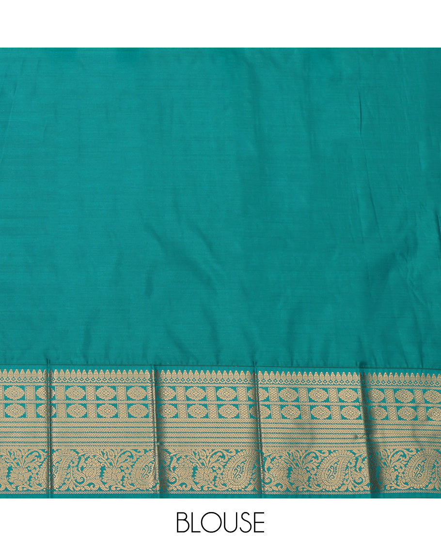 Brown Budget Silk Saree, Graced with Zari Buttas, a Contrast Traditional Zari Border, Grand Jaal Pallu, and a Contrast Blouse