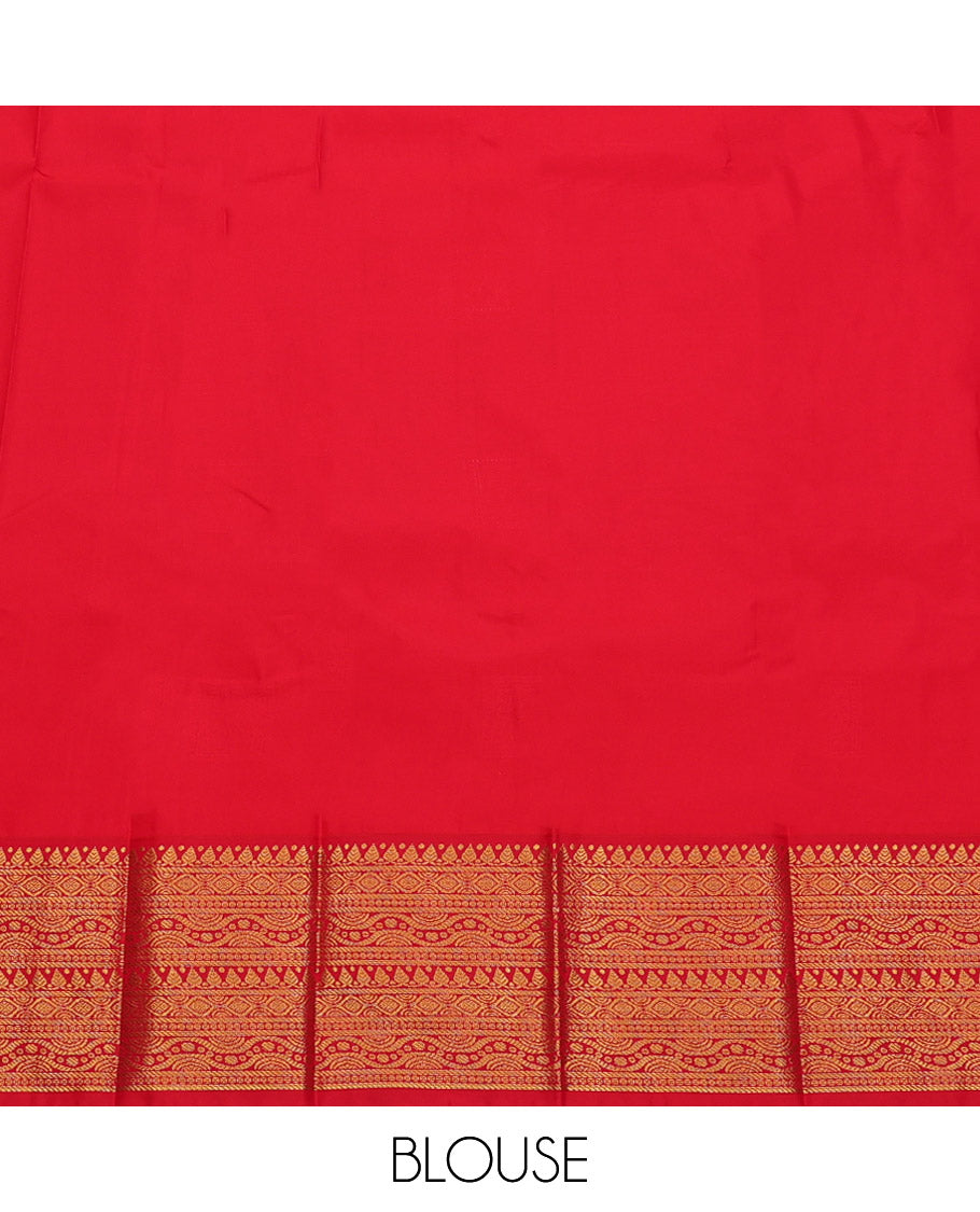 Lavender Budget Silk Saree, Sparsely Woven with Zari Buttas, Complemented by a Contrast Traditional Zari Border, Grand Pallu, and Contrast Blouse