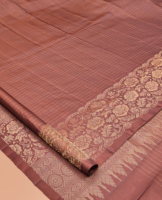 Brown Mayuri Lite Silk Mix Saree