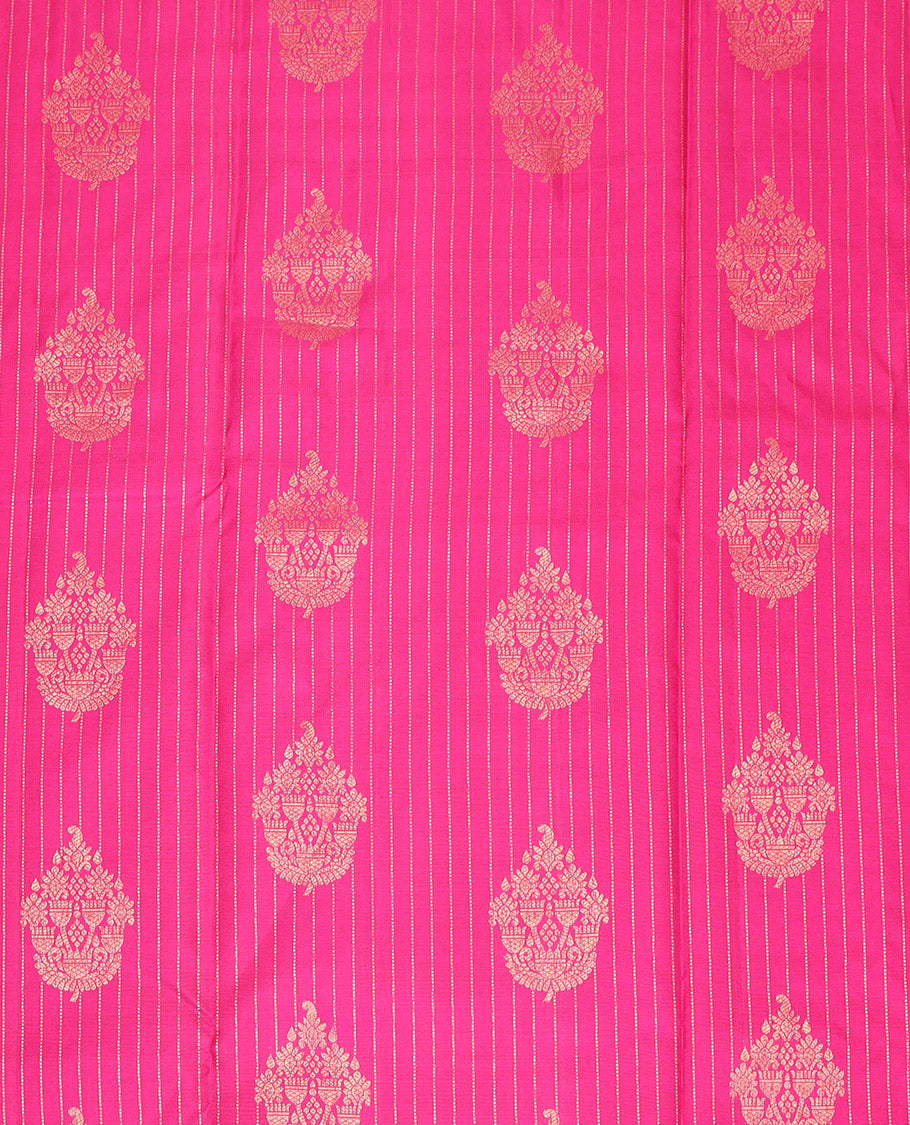 Pink Pure Silk Navarathna Pavadai Material Set