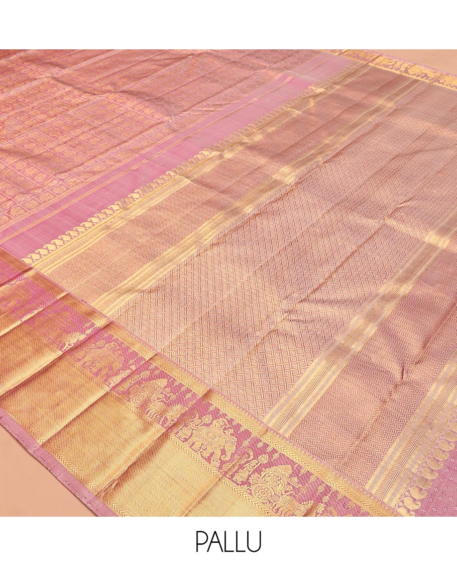 Pink Kanchipuram Wedding Silk Saree
