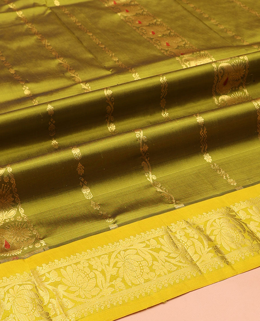 Green Pure-Silk Half-Saree