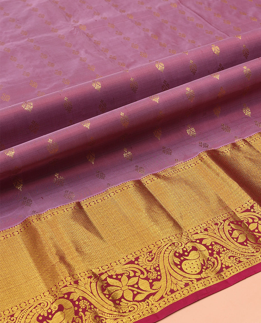 Onion Pink Pure-Silk Half Saree