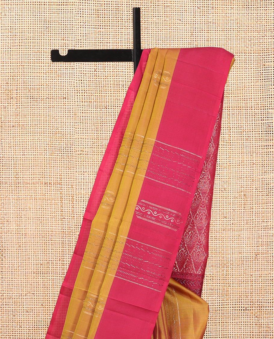 Orange Mayuri Lite Silk Mix Saree, Mesmerized with Zari Buttas, Contrast Zari Buttas Border, Jaal Pallu, and a Contrast Blouse