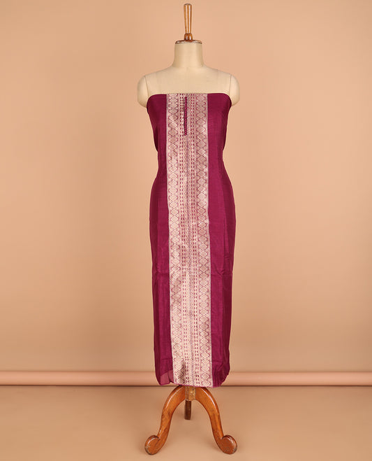 magenta chudidhar material vichitra silk neck zari border with bum bum work , santoon material pants & double side border vichitra silk dupatta