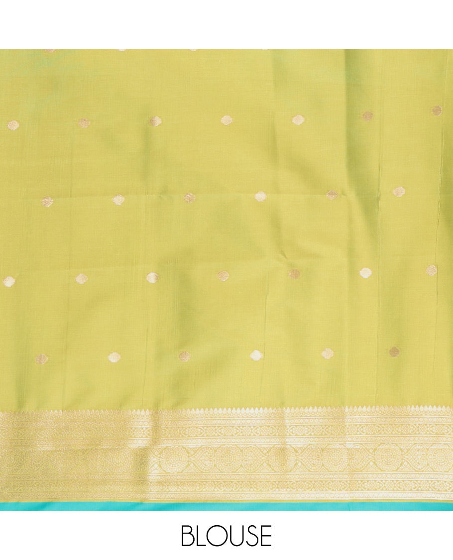 Borderless Parrot Green Elite Soft Silk Saree