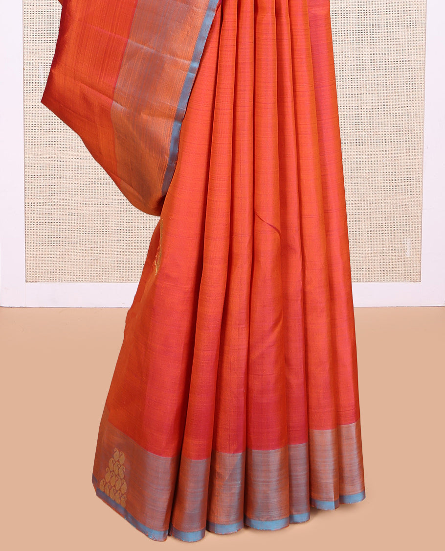 Orange Kanchipuram Silk Saree