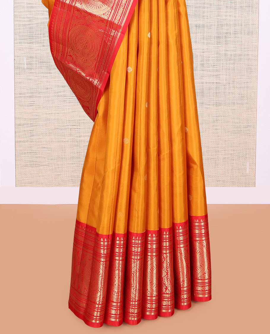Yellow Kanchipuram Silk Saree