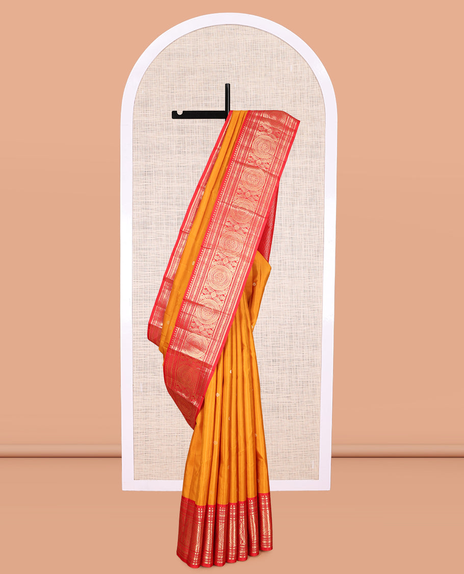 Yellow Kanchipuram Silk Saree