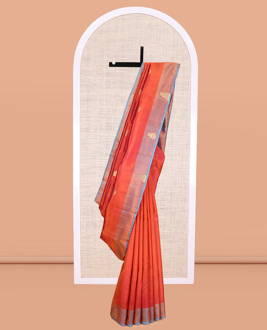 Orange Kanchipuram Silk Saree