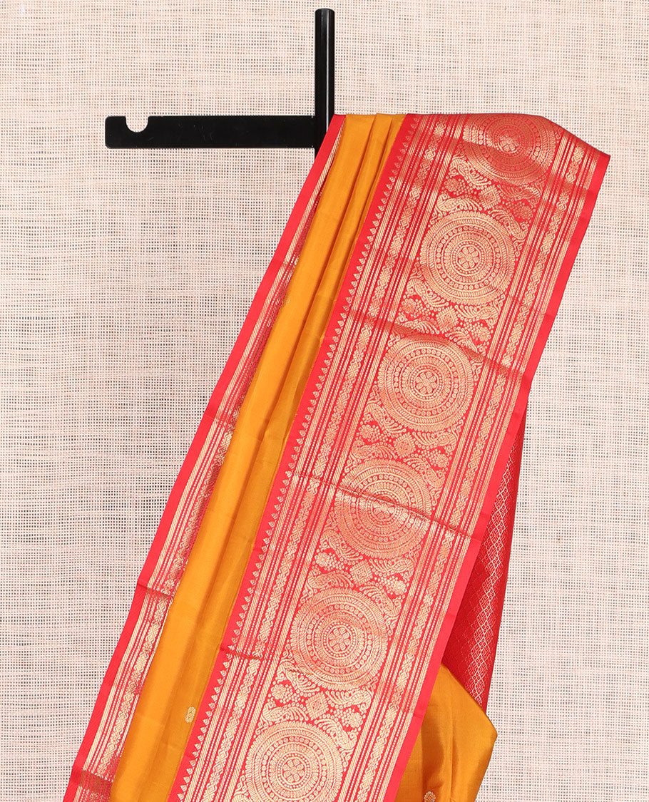 Yellow Kanchipuram Silk Saree