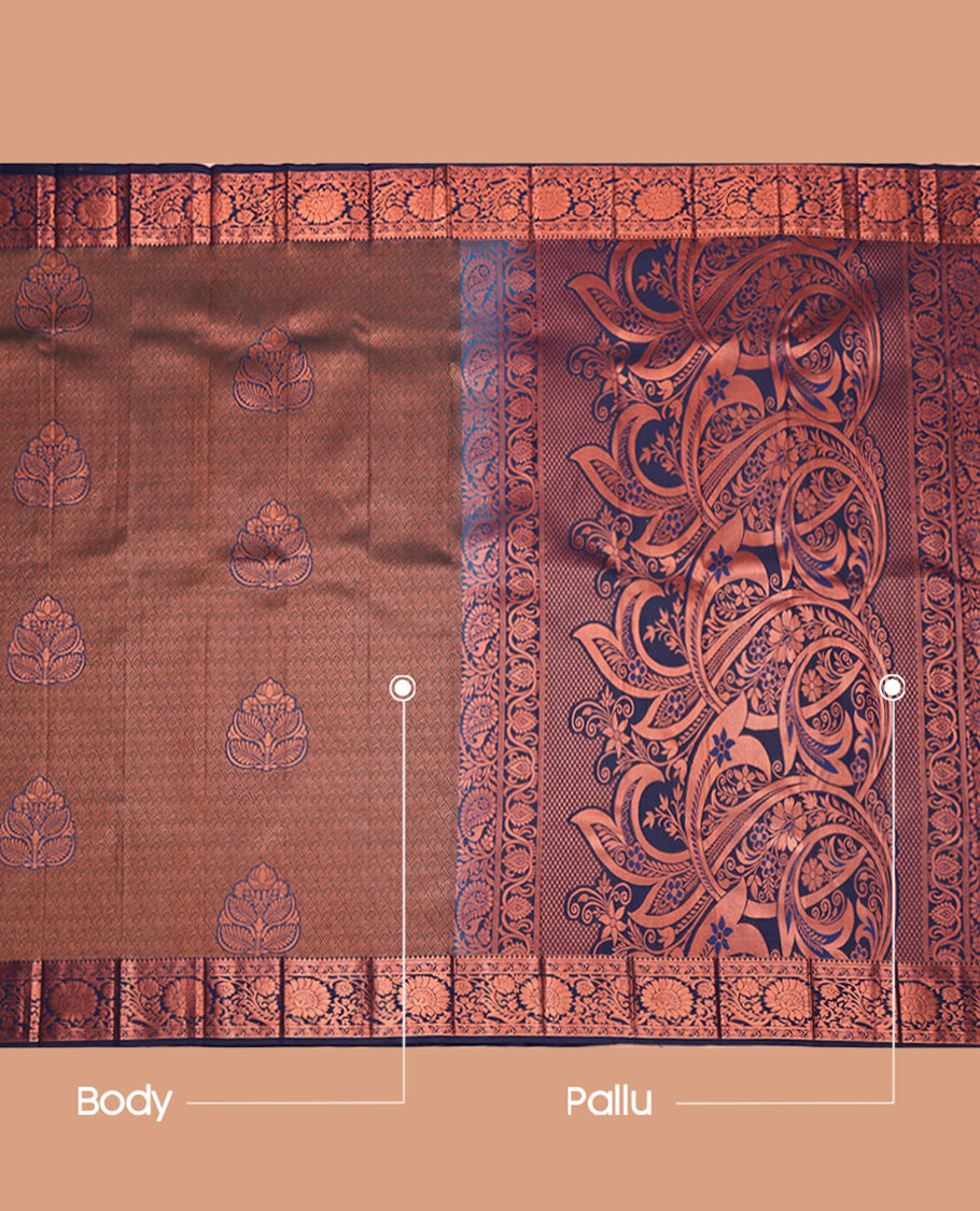 Blue Budget Silk Saree, Ornamented with Jacquard, Highlighted by a Traditional Zari Border, Grand Pallu, and a Matching Blouse