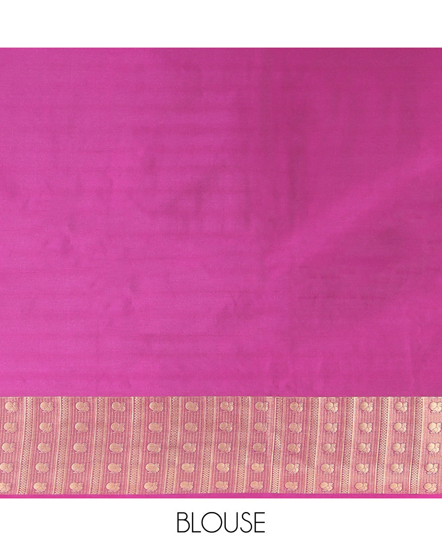 Grey Peacock Zari Design Budget Silk Saree