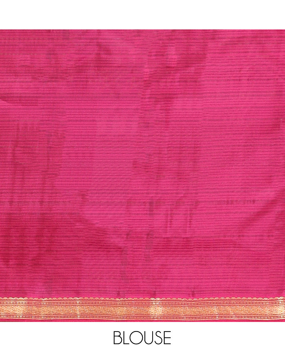 Brown Buttas Vasundhara Lite Silkmix Saree, Contrast Jaal Border, Traditional Kanchi Pallu, Contrast Blouse