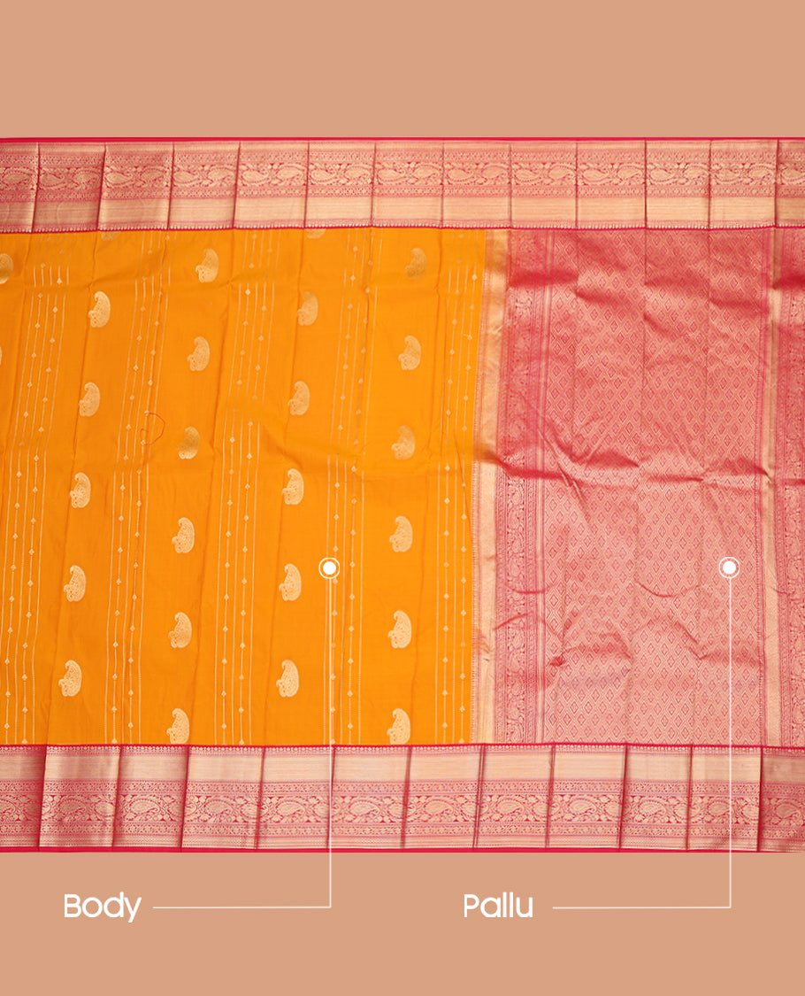 Orange Budget Silk Saree