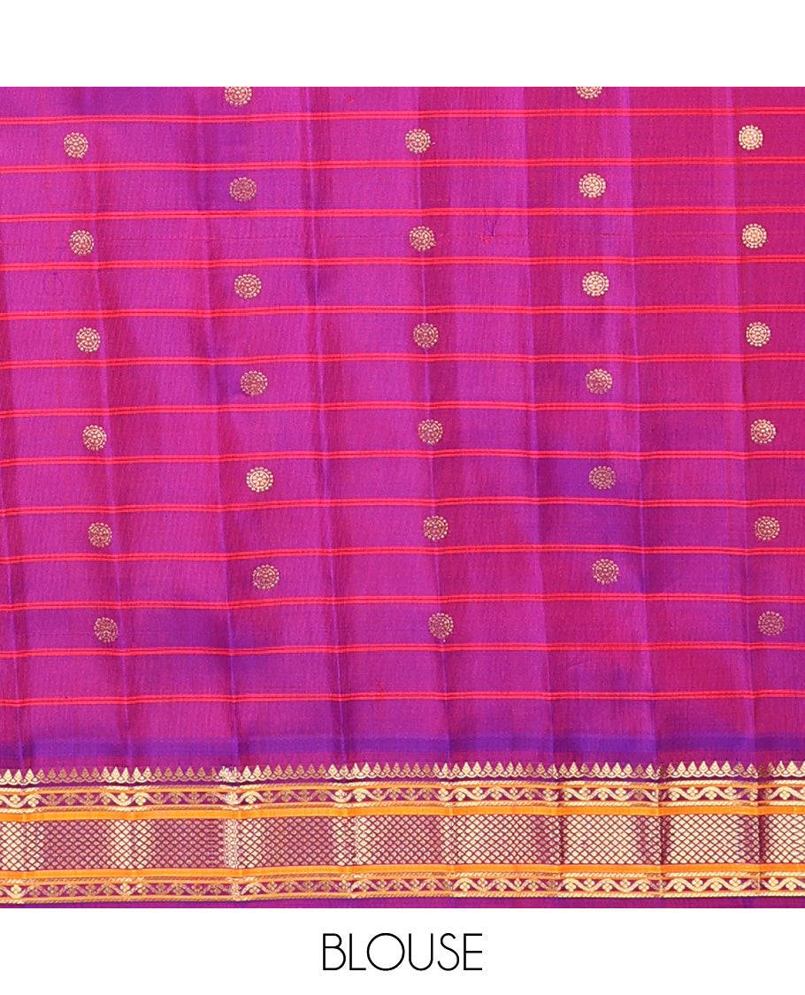 Yellow Gadwal Silk Saree