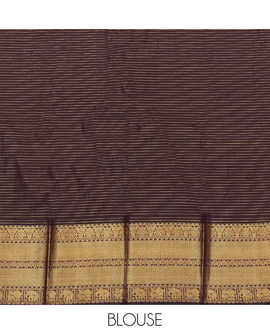 Pink Budget Silk Saree, Embellished with Zari Buttas and Stripes, Complemented by Contrast Traditional Zari Border, a Grand Pallu and a Contrast Blouse