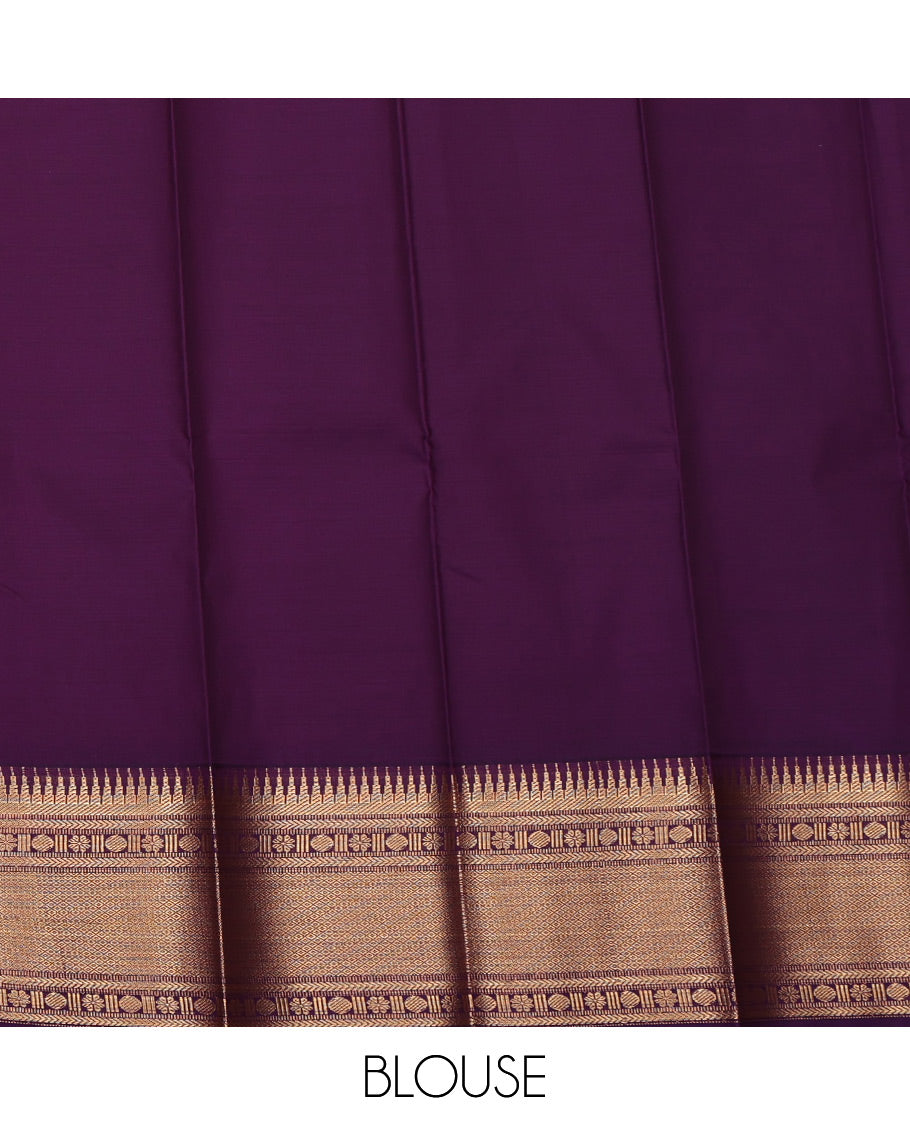 Red Budget Silk Saree, Detailed with Zari Buttas All Over Its Body, Complemented by a Contrast Traditional Zari Border, Grand Traditional Zari Design Pallu, and Paired with a Contrast Blouse