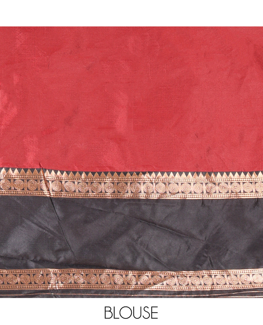 Maroon Semi-Silk Half-Saree