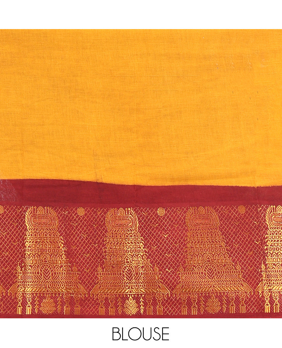 Mustard Sungudi Cotton Half-Saree
