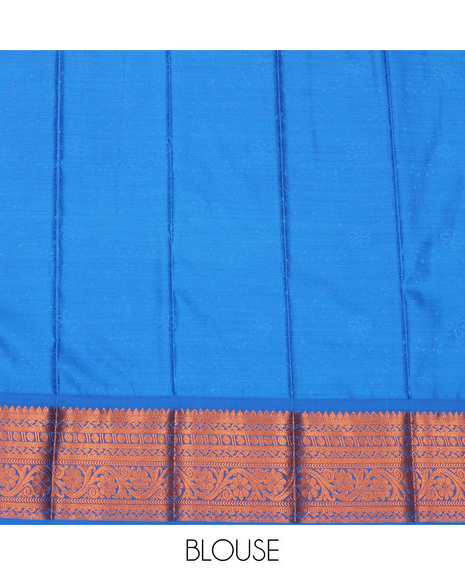 Brown Budget Silk Saree, Ornamented with Jacquard Design, a Contrast Traditional Zari Border, Jaal Pallu, and a Contrast Blouse