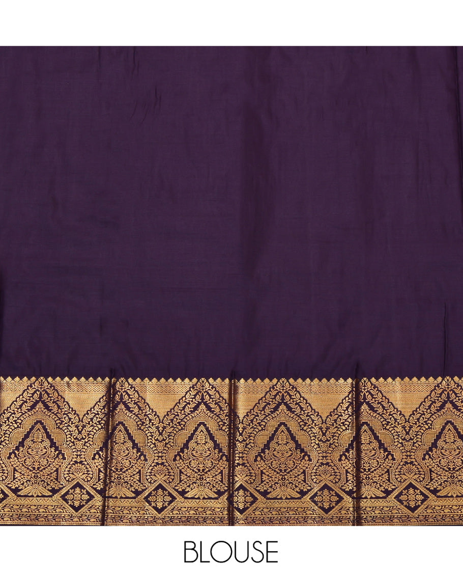 Mustard Budget Silk Saree, Elevated with Zari Buttas and Stripes, Complemented by a Contrast Traditional Zari Border, Intricately Designed Pallu, and a Contrast Blouse