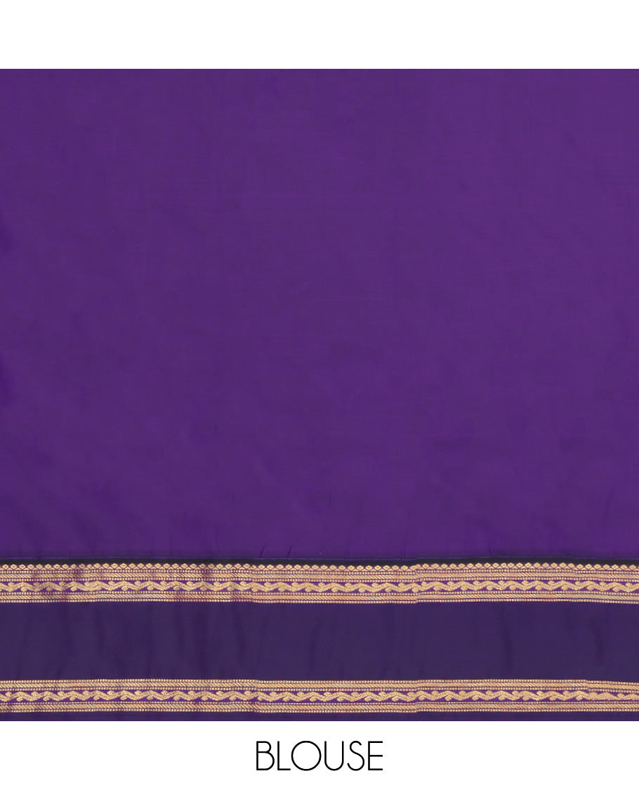 Magenta Rettai Pattu Border Budget Silk Saree