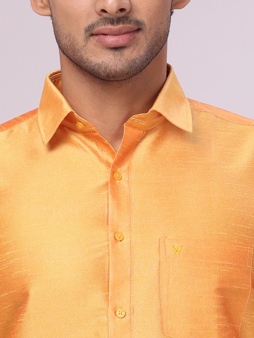 Mens Dupion Satin Regular Fit Gold Yellow Colour Shirt