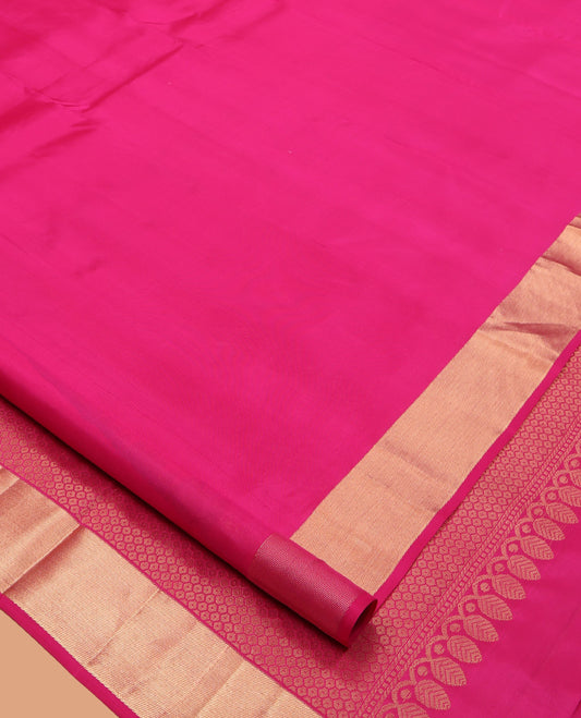 Pink Plain Kanchipuram Silk Saree