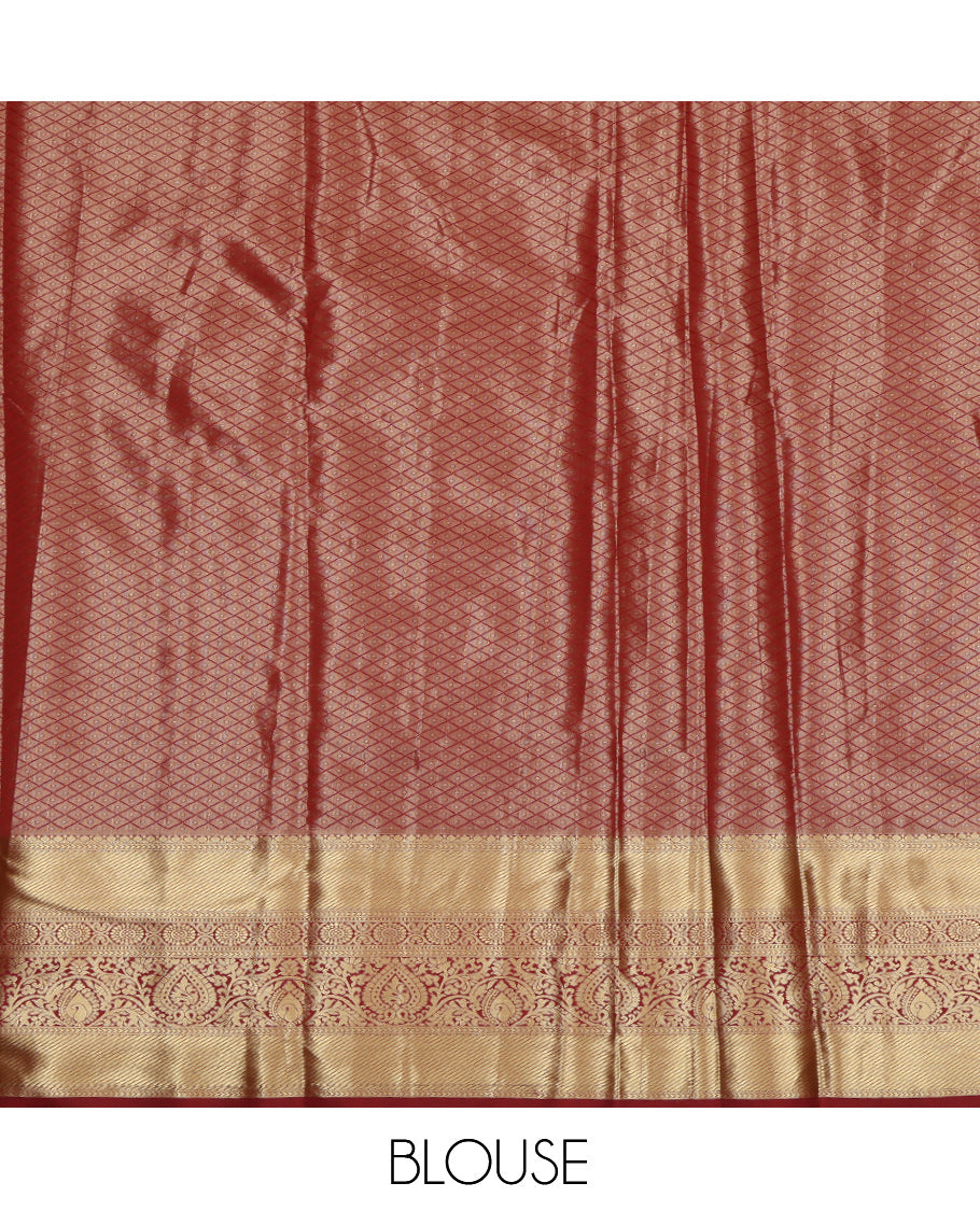 Blue Art Silk Pavadai Material Set