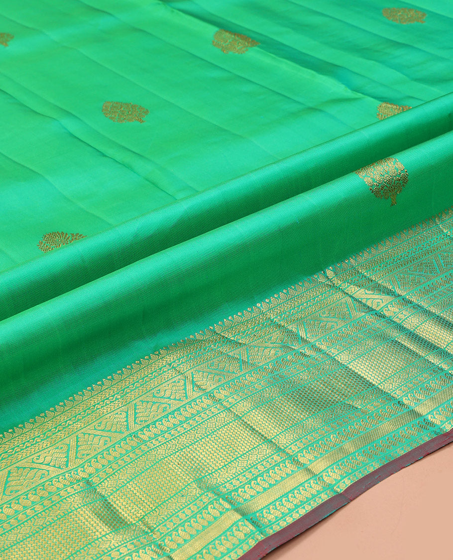 Green Pure-Silk Half-Saree