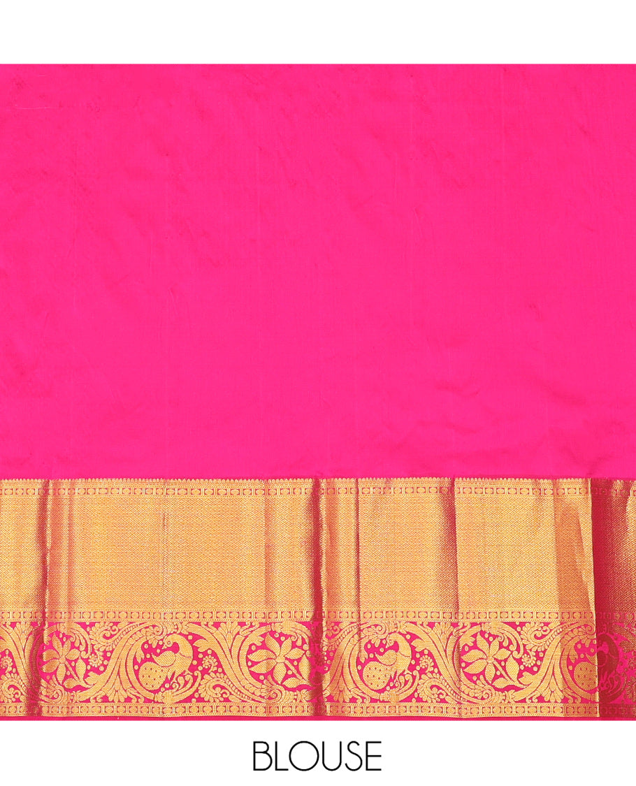 Onion Pink Pure-Silk Half Saree