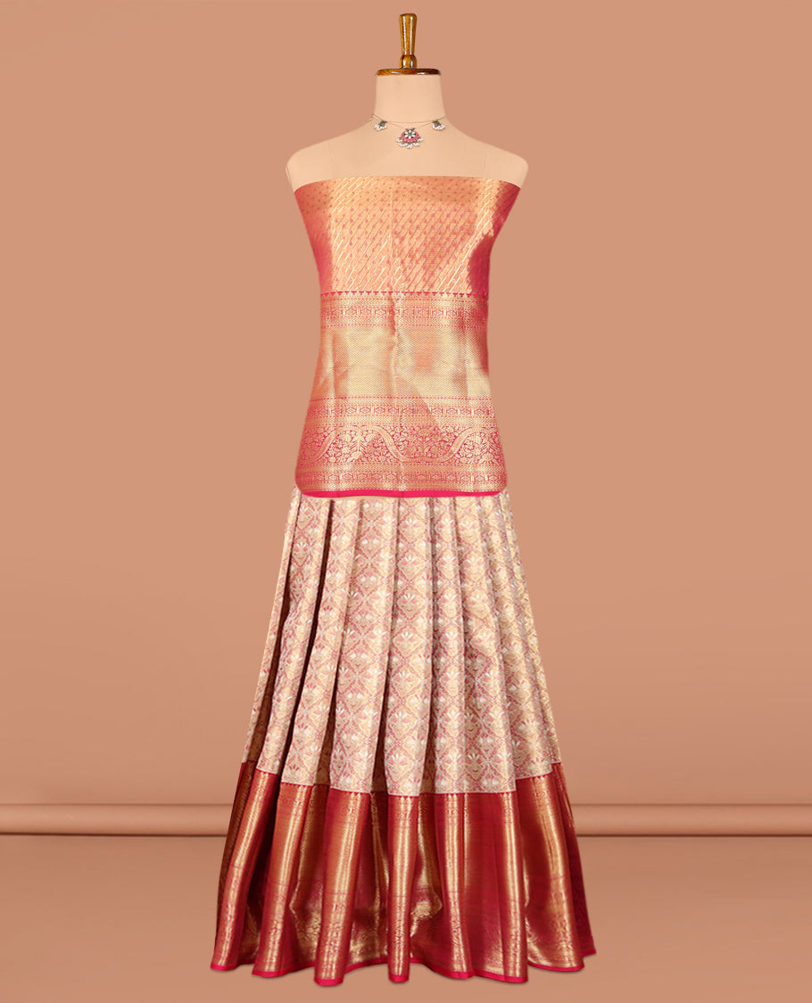 Sandal Pure Silk Half-Saree