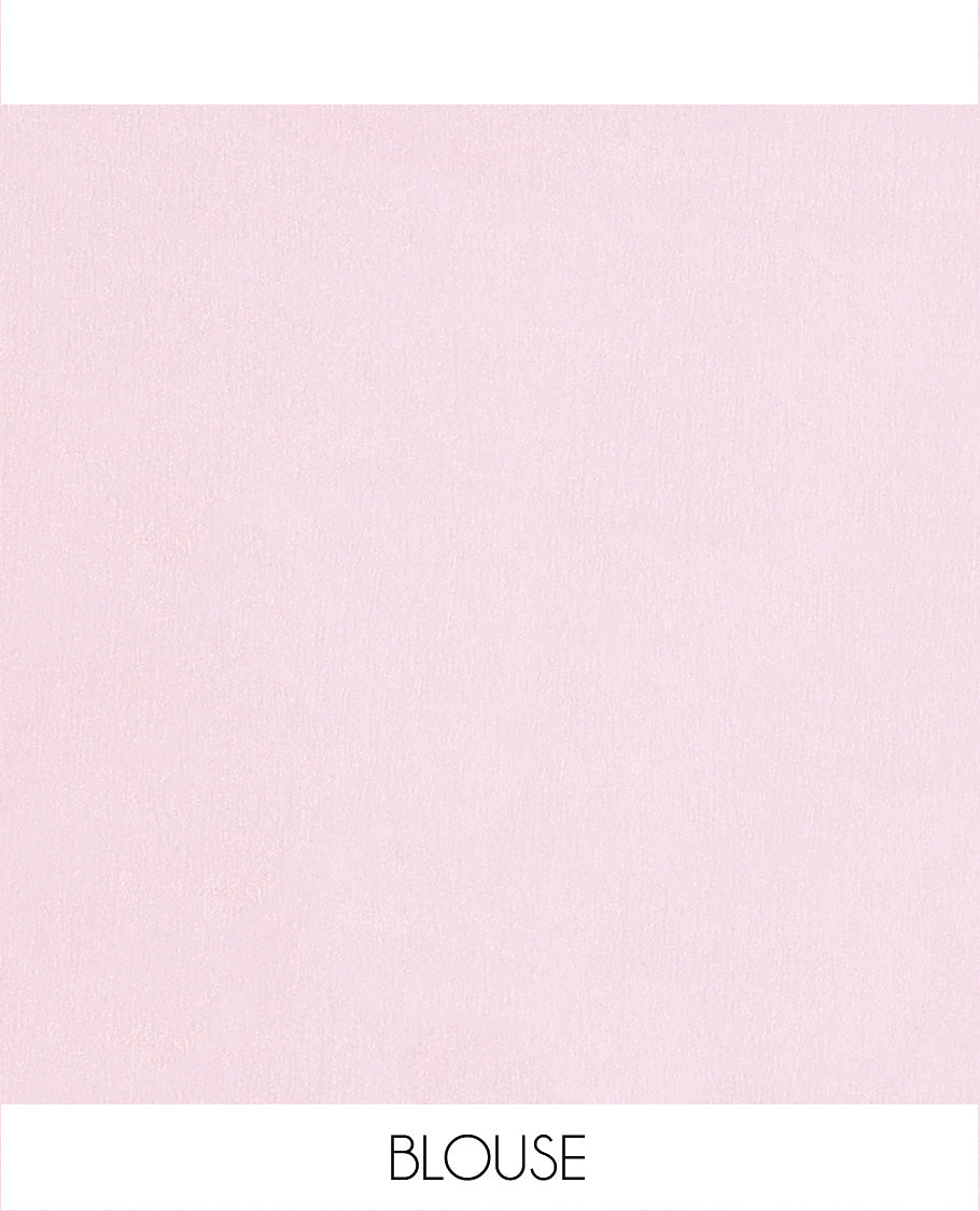 Borderless baby pink floral vine thread embroidered tissue saree, floral vine thread embroidered pallu