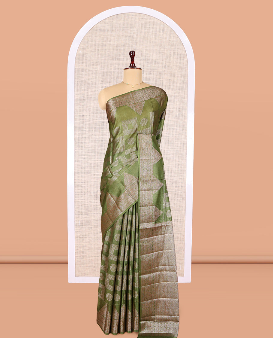Green Tussar Silk Saree