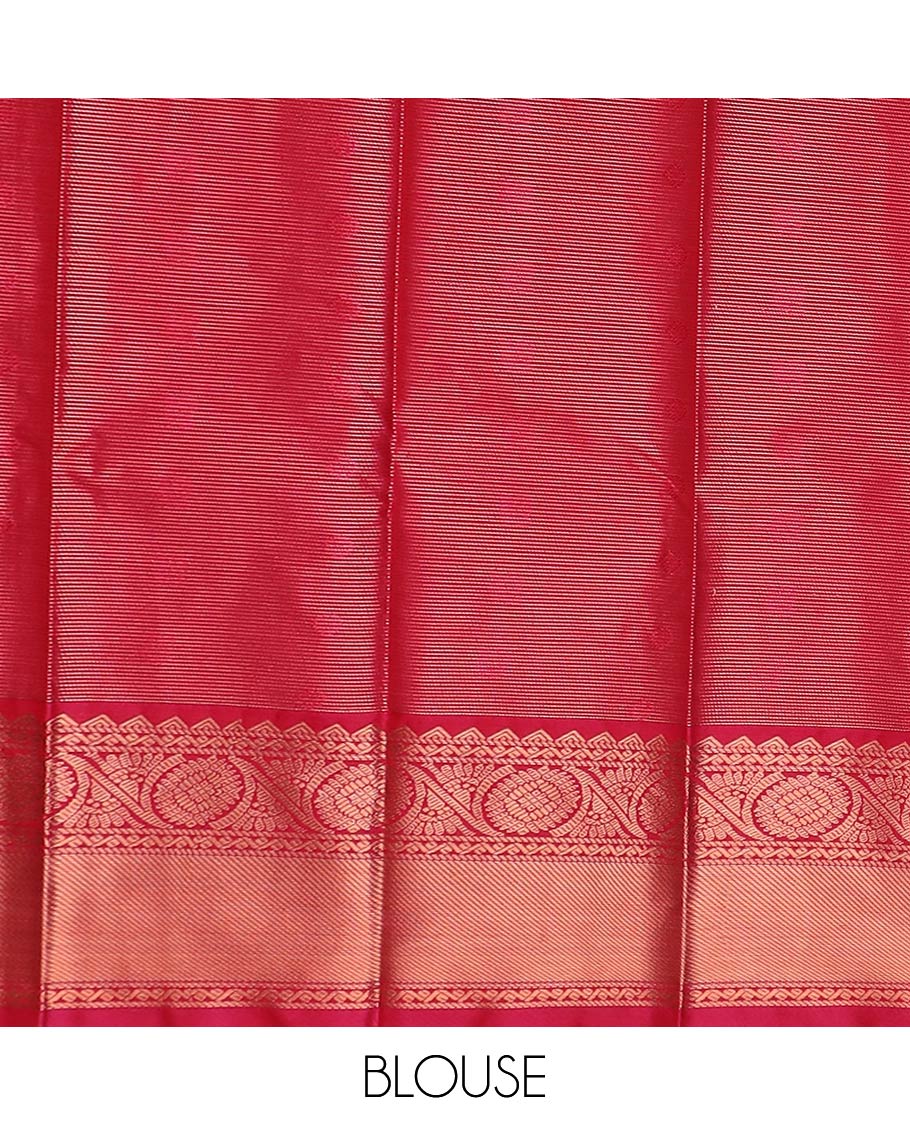 Yellow striped and peacock chakra buttas gift saree, contrast traditional zari design border, and jaal pallu